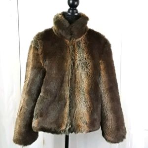 Bill blass sport sz S brown faux fur waist coat